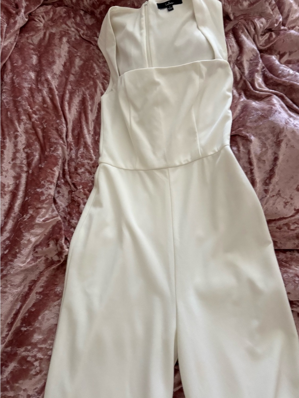 Lulu's Strapless White Jumpsuit